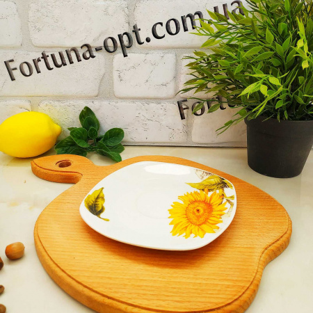 Блюдце 14,3 см Подсолнух квадрат 0269 ✅ базовая цена $0.58 ✔ Опт ✔ Скидки ✔ Заходите! - Интернет-магазин ✅ Фортуна-опт ✅