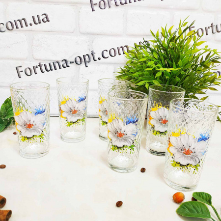 Набор стаканов с цветами "Классик" 230 мл 6 шт - 8226 / 8227 ✅ базовая цена 174.72 грн. ✔ Опт ✔ Скидки ✔ Заходите! - Интернет-магазин ✅ Фортуна-опт ✅