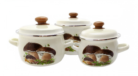 Набор кастрюль из эмали 2,5л/3,5л/5л "926" Грибы ✅ базовая цена 987.63 грн. ✔ Опт ✔ Скидки ✔ Заходите! - Интернет-магазин ✅ Фортуна-опт ✅