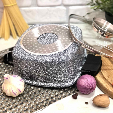 Казан - кастрюля с гранитным покрытием Edenberg EB - 3972 - 3,7 л - 22 см ✅ базовая цена $26.19 ✔ Опт ✔ Скидки ✔ Заходите! - Интернет-магазин ✅ Фортуна-опт ✅