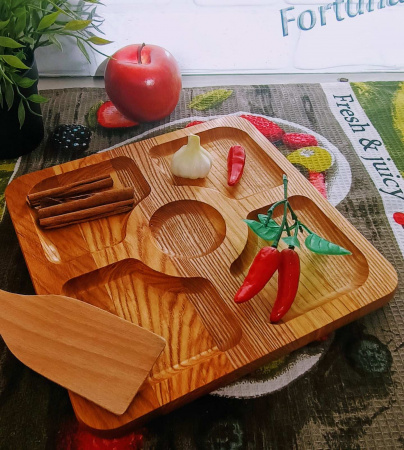 Менажница Ясень 25см квадратная 5 секций 0132 ✅ базовая цена 197.14 грн. ✔ Опт ✔ Скидки ✔ Заходите! - Интернет-магазин ✅ Фортуна-опт ✅