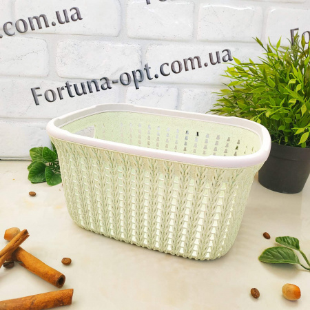 Корзина-плетенка с ручками пластик 24*18*13 см - Stenson - 85479 ✅ базовая цена $2 ✔ Опт ✔ Скидки ✔ Заходите! - Интернет-магазин ✅ Фортуна-опт ✅
