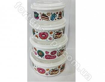 Набор судков с крышкой Frico FRU - 823 - 4 шт➜Опотом и в розницу✅актуальная цена -Интернет магазин ✅Фортуна✅