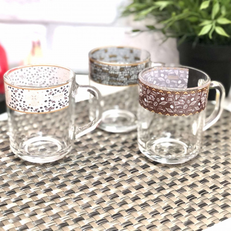 Чашка стеклянная 200 мл Кофе - 8104 - 8108 ✅ базовая цена 24.15 грн. ✔ Опт ✔ Скидки ✔ Заходите! - Интернет-магазин ✅ Фортуна-опт ✅