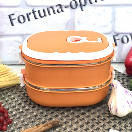 Ланч бокс  двухсекционный 2*800 мл 1517 (Эмп) ➜ фото ➜ розн цена $6.89 - Интернет-магазин ✅ Fortuna-opt.com.ua. ✅