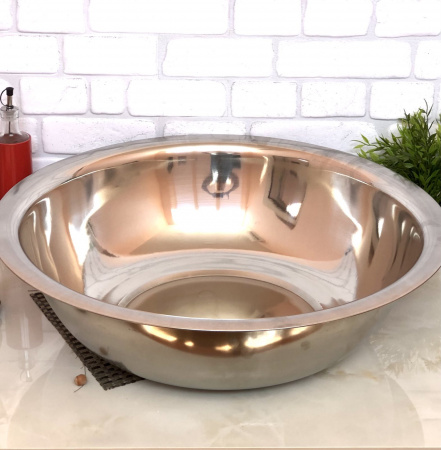 Миска из нержавеющей стали A-Plus - 0740 (40 см) ✅ базовая цена $4.40 ✔ Опт ✔ Скидки ✔ Заходите! - Интернет-магазин ✅ Фортуна-опт ✅