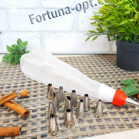 Мешок кондитерский +12 нержавеющих насадок 17125 ✅ базовая цена 77.92 грн. ✔ Опт ✔ Скидки ✔ Заходите! - Интернет-магазин ✅ Фортуна-опт ✅