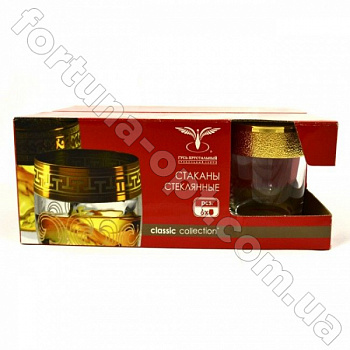 Набор стаканов для виски Золотой карат KAV 22-405 255 мл ➜ Оптом и в розницу ✅ актуальная цена -Интернет магазин ✅  Фортуна ✅
