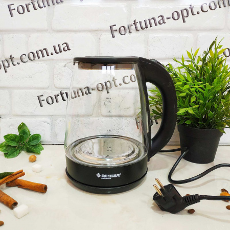 Электрочайник стеклянный Besser 1.8 л 1800 Вт Stenson - 10327 ✅ базовая цена $11.46 ✔ Опт ✔ Скидки ✔ Заходите! - Интернет-магазин ✅ Фортуна-опт ✅