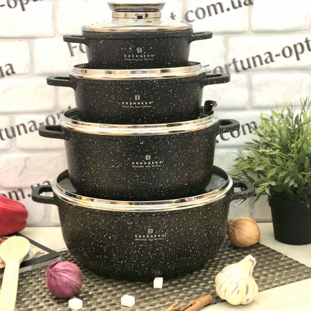 Набор круглых казанов 4шт. Edenberg (1,3л,2,3л,4,5л,6,8л)  8142 ✅ базовая цена $62.52 ✔ Опт ✔ Скидки ✔ Заходите! - Интернет-магазин ✅ Фортуна-опт ✅