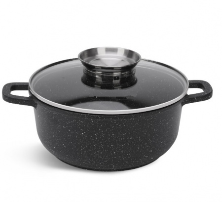 Казан - кастрюля круглая с мраморным покрытием A-Plus - 1462 - 5,2 л - 26 см ✅ базовая цена $21.05 ✔ Опт ✔ Скидки ✔ Заходите! - Интернет-магазин ✅ Фортуна-опт ✅