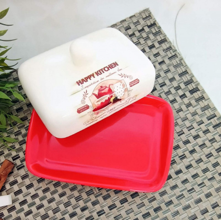 Масленка керамическая Happy Kitchen - 3397-11 ✅ базовая цена 166.32 грн. ✔ Опт ✔ Скидки ✔ Заходите! - Интернет-магазин ✅ Фортуна-опт ✅