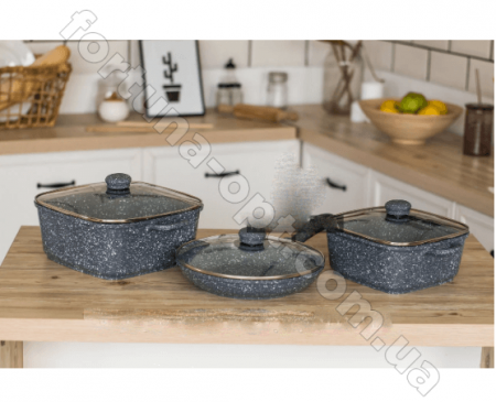 Набор посуды с мраморным покрытием A-Plus - 1505 ✅ базовая цена $41.20 ✔ Опт ✔ Скидки ✔ Заходите! - Интернет-магазин ✅ Фортуна-опт ✅