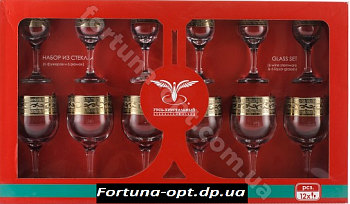 Набор бокалов с рюмками 08-163/164 ➜ Оптом и в розницу ✅ актуальная цена -Интернет магазин ✅  Фортуна ✅