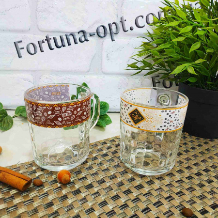 Чашка стекло 200 мл "Кофе микс" 8108-1335 ✅ базовая цена 42.16 грн. ✔ Опт ✔ Скидки ✔ Заходите! - Интернет-магазин ✅ Фортуна-опт ✅