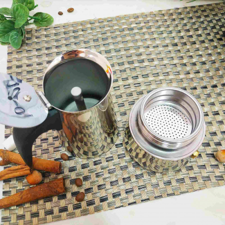 Кофеварка гейзерная нержавеющая на 4 чашки A-Plus - 2087 ✅ базовая цена $7.15 ✔ Опт ✔ Скидки ✔ Заходите! - Интернет-магазин ✅ Фортуна-опт ✅