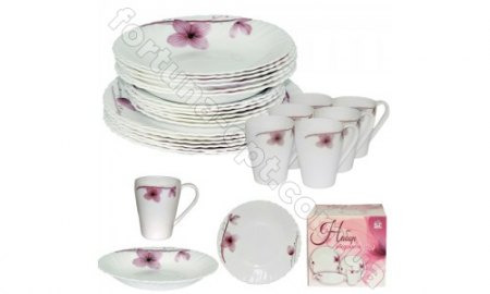 Столовый набор стеклокерамика 24 пр Орхидея SNT 450-100-24  ✅ базовая цена 890.66 грн. ✔ Опт ✔ Скидки ✔ Заходите! - Интернет-магазин ✅ Фортуна-опт ✅