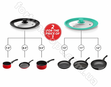 Крышка с силиконовым ободком многоразмерная A-Plus 1918 16/18/20 см ✅ базовая цена $3.54 ✔ Опт ✔ Скидки ✔ Заходите! - Интернет-магазин ✅ Фортуна-опт ✅