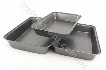 Набор противней для выпечки с антипригарным покрытием A-Plus - 1121 ➜ Оптом и в розницу ✅ актуальная цена -Интернет магазин ✅ Фортуна ✅