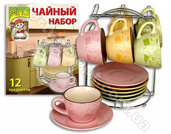 Сервиз чайный на стойке Elina EL - 2147 12 предметов ➜ Оптом и в розницу ✅ актуальная цена - Интернет магазин ✅ Фортуна ✅