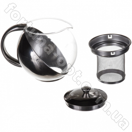 Заварник из закаленного стекла и нержавейки 0.75 л A-Plus - 0112  ✅ базовая цена $3.49 ✔ Опт ✔ Скидки ✔ Заходите! - Интернет-магазин ✅ ;Фортуна-опт ✅