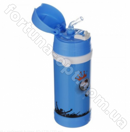 Термос детский с трубочкой и ремешком A-Plus - 1776 - 320 мл ➜ фото ➜р озн цена $4.98 -Интернет-магазин ✅ Fortuna-opt.com.ua. ✅