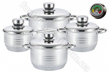 Набор посуды с нержавеющими крышками Edenberg EB - 3702 ➜ Оптом и в розницу ✅ актуальная цена - Интернет магазин ✅ Фортуна ✅