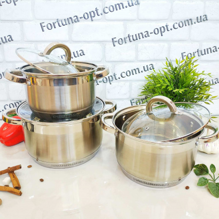 Набор из нержавеющих кастрюль A-Plus 2185➜ Опт и розница ✅ актуальная цена -Интернет магазин ✅ Фортуна ✅