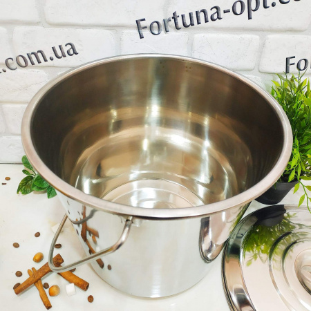 Ведро нержавеющее с крышкой A-Plus - 0390 (15 л) ✅ базовая цена $9.79 ✔ Опт ✔ Скидки ✔ Заходите! - Интернет-магазин ✅ Фортуна-опт ✅