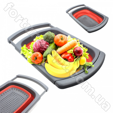 Дуршлаг силиконовый раскладной 38*27 см A-Plus - 1979 ✅ базовая цена $4.14 ✔ Опт ✔ Скидки ✔ Заходите! - Интернет-магазин ✅ Фортуна-опт ✅