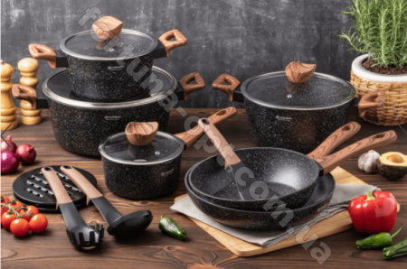 Набор посуды Edenberg EB - 5616 Ebony Maple Line - 15 пр, мраморное покрытие ✅ базовая цена $98.04 ✔ Опт ✔ Скидки ✔ Заходите! - Интернет-магазин ✅ Фортуна-опт ✅