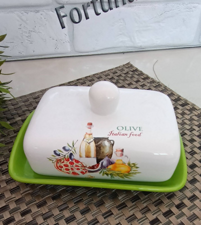Масленка керамическая Итальянские травы - 3397-13 ✅ базовая цена 188.48 грн. ✔ Опт ✔ Скидки ✔ Заходите! - Интернет-магазин ✅ Фортуна-опт ✅