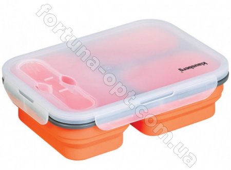 Ланч-бокс силиконовый складной на три отделения Frico FRU - 385  ➜ фото ➜ розн цена $6.97 - Интернет-магазин ✅ Fortuna-opt.com.ua. ✅