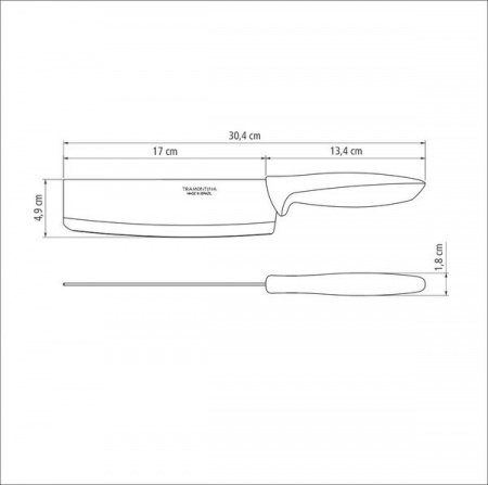 Нож поварской широкий 178 мм Трамонтина PLENUS в блистере светло-серая ручка - 23444/137 ✅ базовая цена 193.41 грн. ✔ Опт ✔ Скидки ✔ Заходите! - Интернет-магазин ✅ Фортуна-опт ✅
