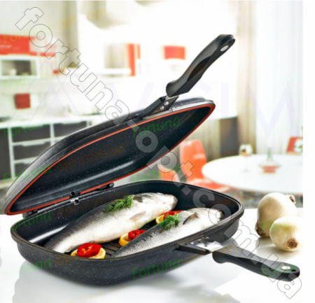 Сковорода для гриля и жарки с мраморным покрытием A-Plus - 1499 - 32 см ✅ базовая цена $20.25 ✔ Опт ✔ Скидки ✔ Заходите! - Интернет-магазин ✅ Фортуна-опт ✅