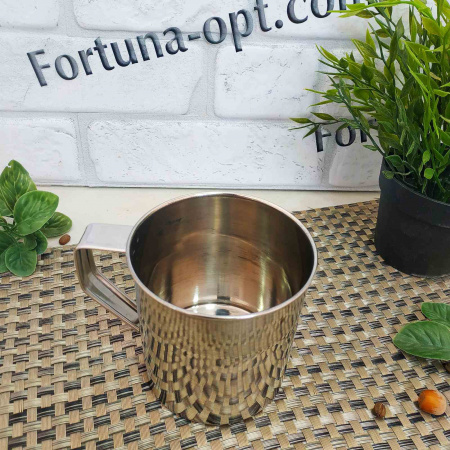 Кружка из нержавеющей стали 10 см A-Plus - 0275 ✅ базовая цена $1.15 ✔ Опт ✔ Скидки ✔ Заходите! - Интернет-магазин ✅ Фортуна-опт ✅