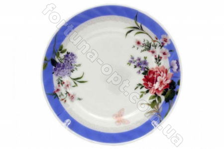 Тарелка стеклокерамика мелкая №8 Голубой букет 6806 ✅ базовая цена 49.68 грн. ✔ Опт ✔ Скидки ✔ Заходите! - Интернет-магазин ✅ Фортуна-опт ✅