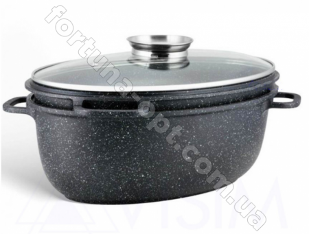 Гусятница 3 в1 со сковородой-гриль и стеклянной крышкой Edenberg EB - 9171 - 8л, мраморное покрытие ✅ базовая цена $44.40 ✔ Опт ✔ Скидки ✔ Заходите! - Интернет-магазин ✅ Фортуна-опт ✅