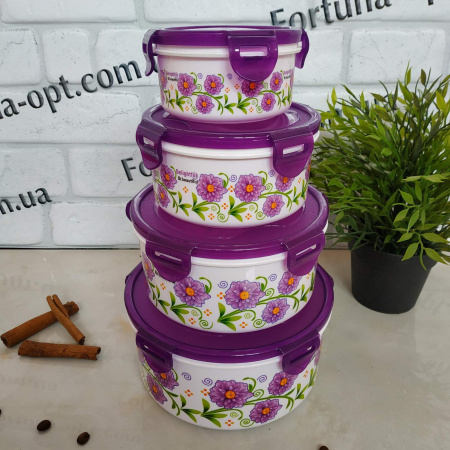 Набор ёмкостей для пищи Frico FRU - 822 - 4 шт ✅ базовая цена $4.56 ✔ Опт ✔ Скидки ✔ Заходите! - Интернет-магазин ✅Фортуна-опт ✅