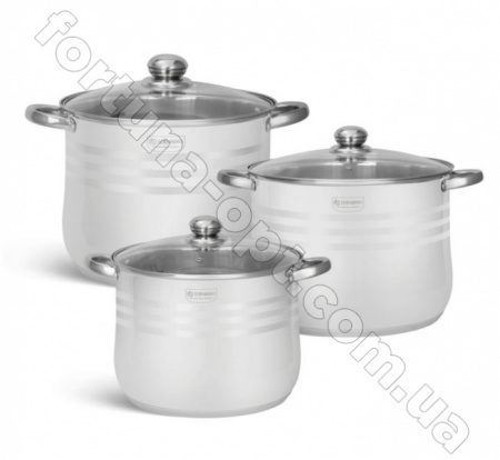 Набор больших кастрюль из нержавейки Edenberg EB - 517➜ Опт и розница ✅ актуальная цена -Интернет магазин ✅ Фортуна ✅