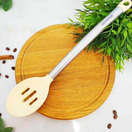 Ложка с дырками силиконовая кухонная Bergner - BG 3362 ✅ базовая цена $4.53 ✔ Опт ✔ Скидки ✔ Заходите! - Интернет-магазин ✅ Фортуна-опт ✅