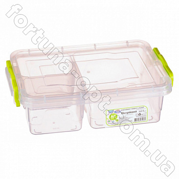 Емкость для продуктов с разделителем (тройная) 1,63 л - 0212 ➜ Оптом и в розницу ✅ актуальная цена -Интернет магазин ✅ Фортуна ✅