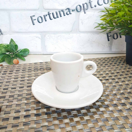 Чашка с блюдцем 90 мл/блюдце 12,5см "Хорека" белая керамика SNT - 13629-06 ✅ базовая цена 10.41 грн. ✔ Опт ✔ Скидки ✔ Заходите! - Интернет-магазин ✅ Фортуна-опт ✅
