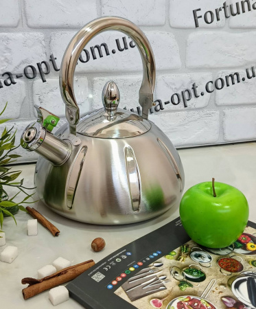 Чайник со свистком (нержавейка) 3 л A-Plus - 1376 ✅ базовая цена $11.80 ✔ Опт ✔ Скидки ✔ Заходите! - Интернет-магазин ✅ Фортуна-опт ✅