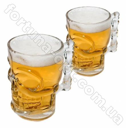 Пивной бокал Череп 500 мл - 6157 ✅ базовая цена 49.40 грн. ✔ Опт ✔ Скидки ✔ Заходите! - Интернет-магазин ✅ Фортуна-опт ✅