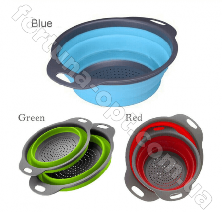 Набор дуршлагов силиконовых складных 7105  ✅ базовая цена $3.40 ✔ Опт ✔ Скидки ✔ Заходите! - Интернет-магазин ✅ Фортуна-опт ✅