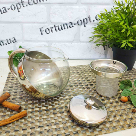 Заварочный чайник в металлическом корпусе 0.9 л A-Plus - 0113 ✅ базовая цена $5.15 ✔ Опт ✔ Скидки ✔ Заходите! - Интернет-магазин ✅ ;Фортуна-опт ✅