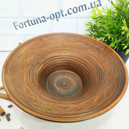 Шашлычница гончарная красная глина 30 см резная  7764 ✅ базовая цена 83.47 грн. ✔ Опт ✔ Скидки ✔ Заходите! - Интернет-магазин ✅ Фортуна-опт ✅