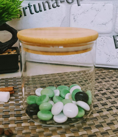 Банка стекло крышка бамбук 550 мл 10х10 см 00977 ✅ базовая цена 127.69 грн. ✔ Опт ✔ Скидки ✔ Заходите! - Интернет-магазин ✅ Фортуна-опт ✅