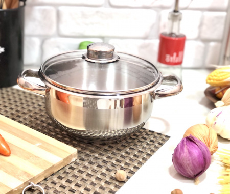 Кастрюля из нержавеющей стали Home Perfect - 2310 - 2,5 л ✅ базовая цена 338.86 грн. ✔ Опт ✔ Скидки ✔ Заходите! - Интернет-магазин ✅ Фортуна-опт ✅